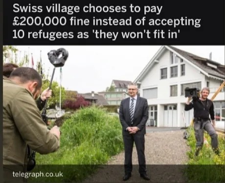 Swiss village don't want refugees - meme