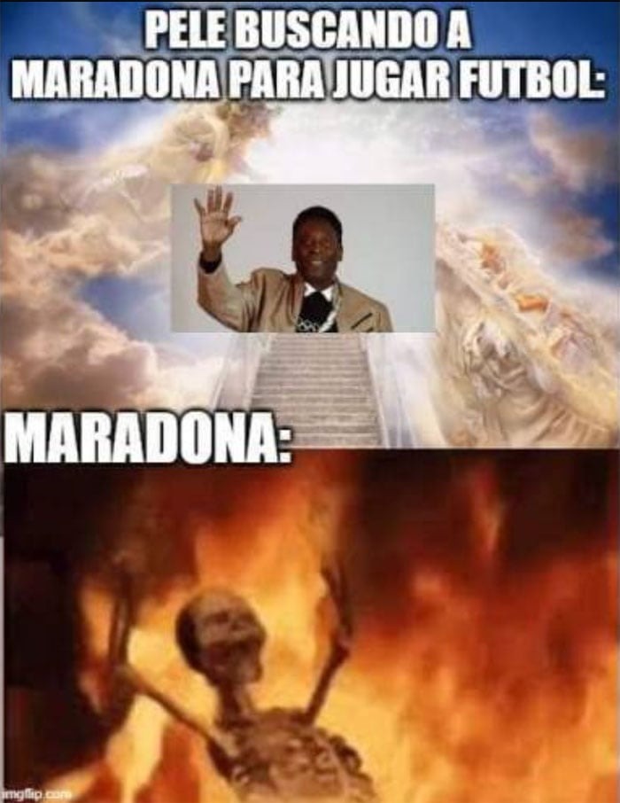 Meme de Pelé y maradona
