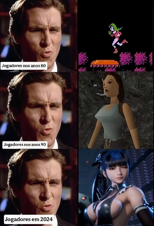 Mulheres, do pixel ao poígono - meme