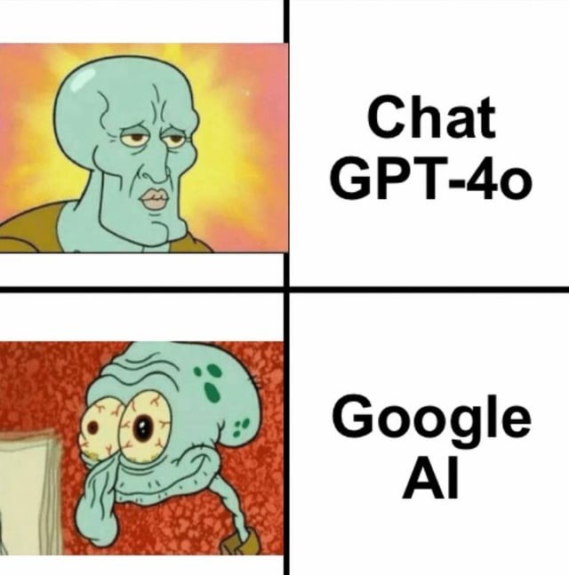 Chat GPT 4o vs Google AI - meme