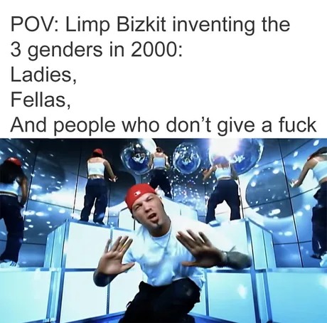 Limp bizkit inventing 3 genders - meme