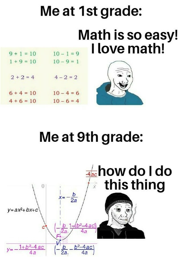 Math just simply get harder - meme