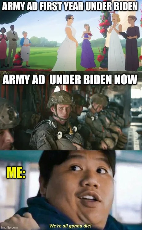 Army ads under Biden - meme