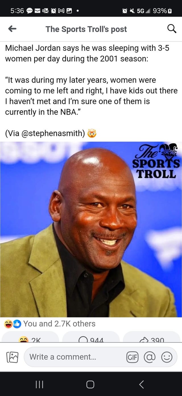Michael Jordan sex life during the 2001 season - meme