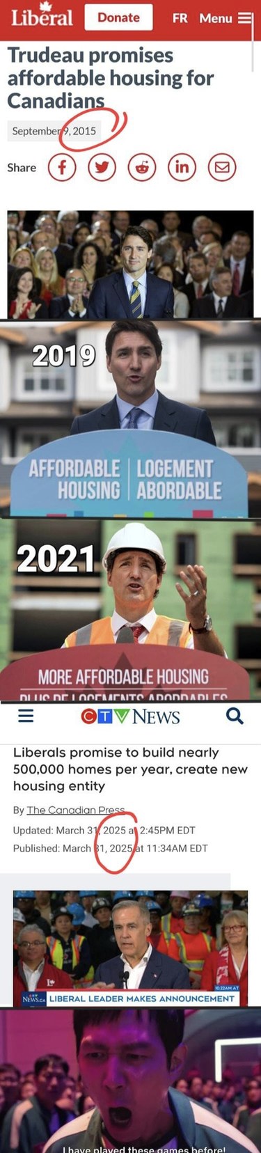 Trudeau still promising affordable housing since forever - meme