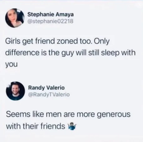 Men are more generous with their friends - meme