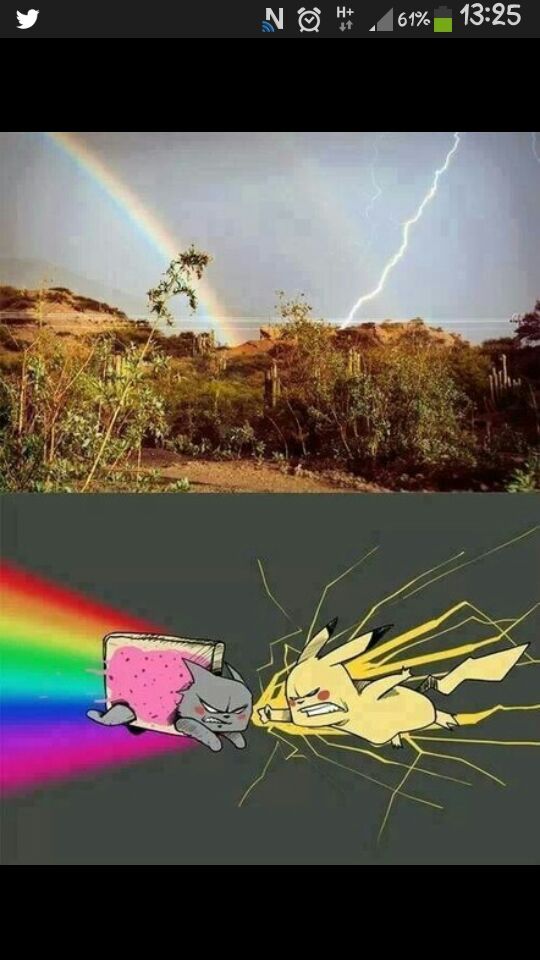 nyan cat vs. pikachu - meme