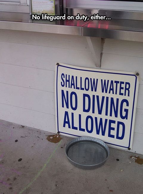 Warning: Shallow water - meme