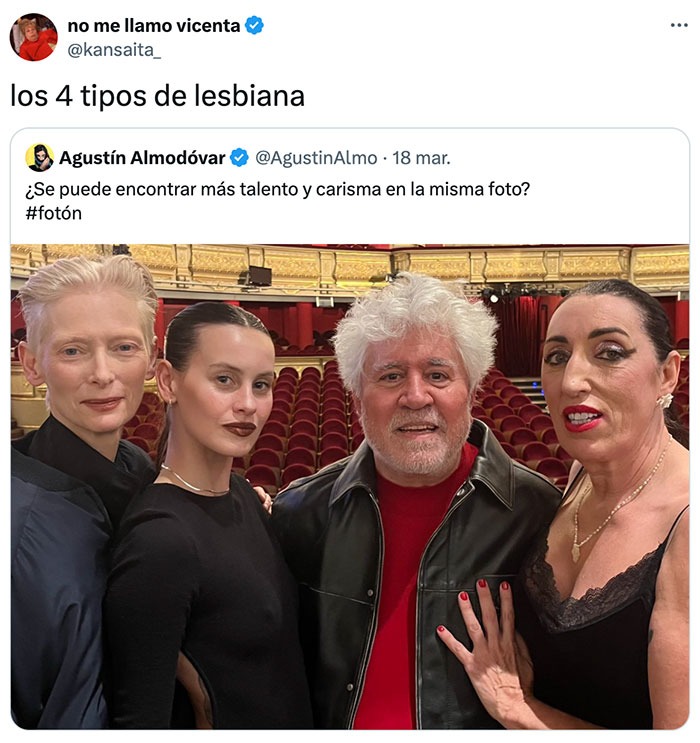 4 tipos de lesbiana - meme
