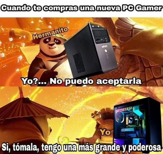 Yo rechazando el poder gamer y mi hermano con su mouse legendario - meme