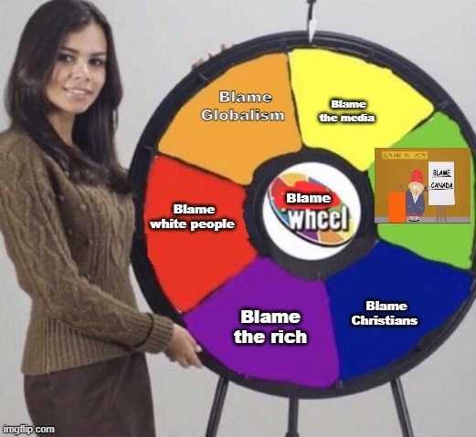Spin the wheel and decide how to dodge personal responsibility - meme