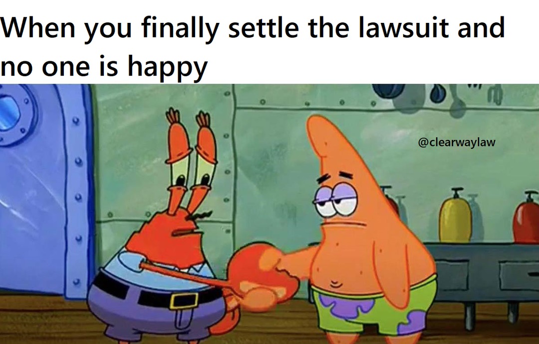 Lawsuits and divorces are brutal - meme