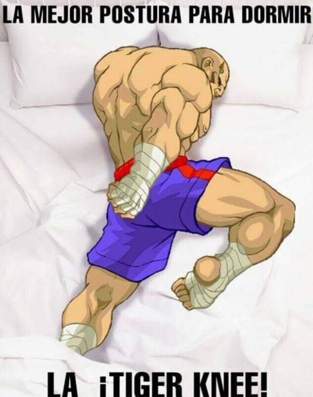 La tiger knee para dormir - meme