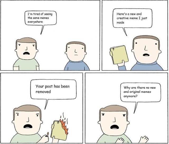 Why do all memes feel like recycled pizza crusts lately?