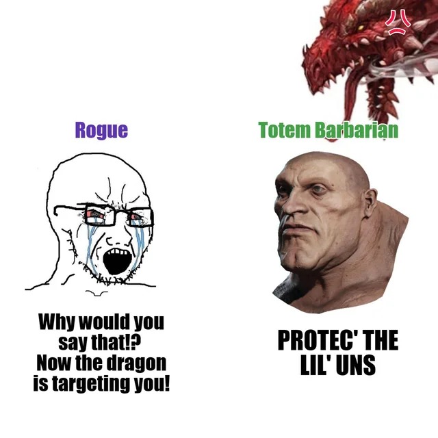 Rogue and Totem Barbarian - meme
