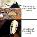 Me eating at the end of the month