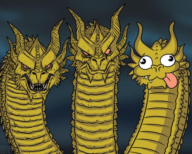 plantilla de dragon de 3 cabezas - meme