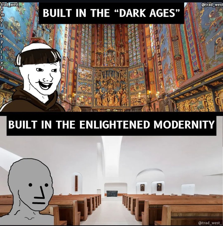 Christian art is better than modern art - meme