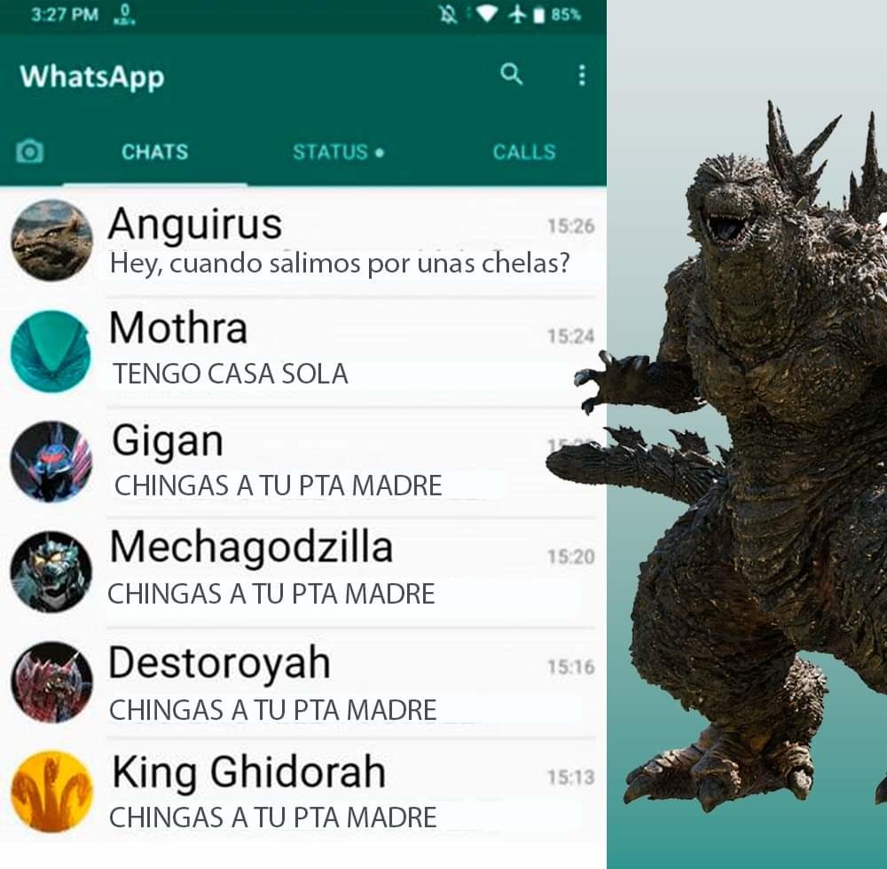 Godzilla con WhatsApp - meme
