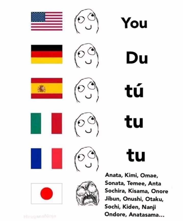 Japanese vs other languages - meme