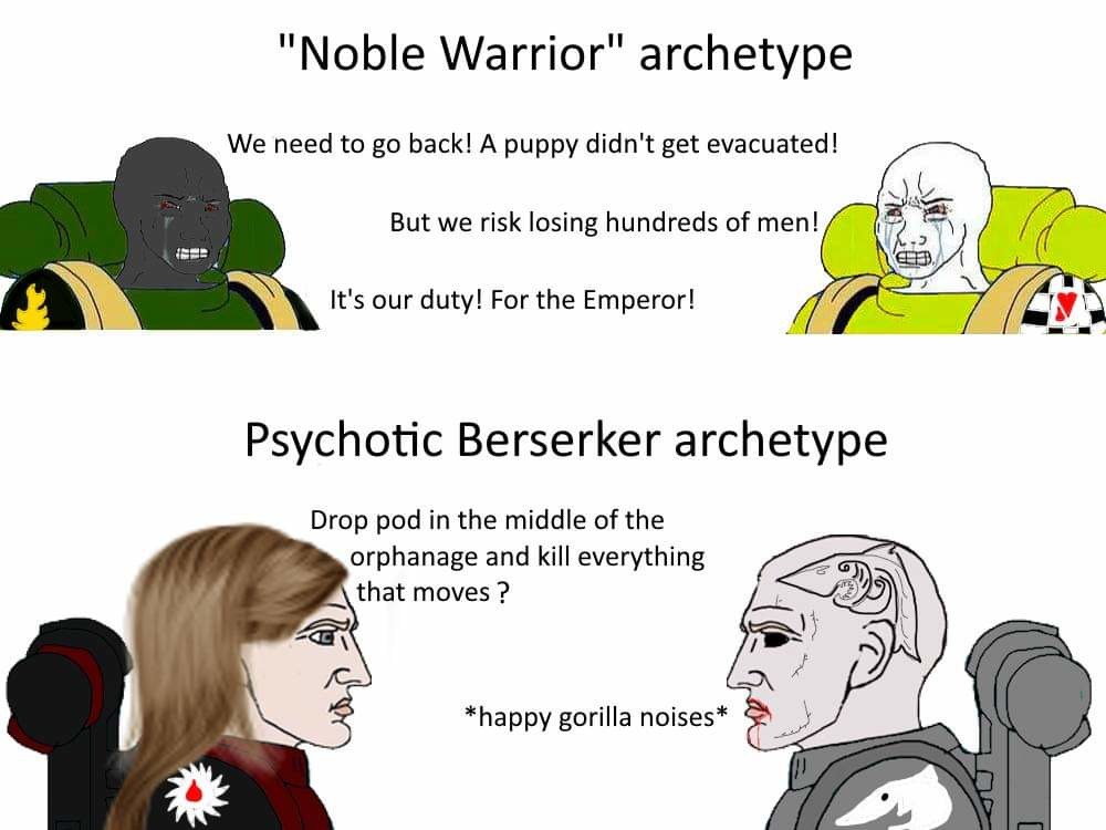 The spidermen of 40k - meme