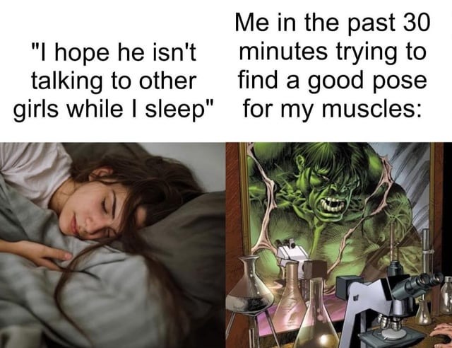 Posing in the mirror after gym - meme