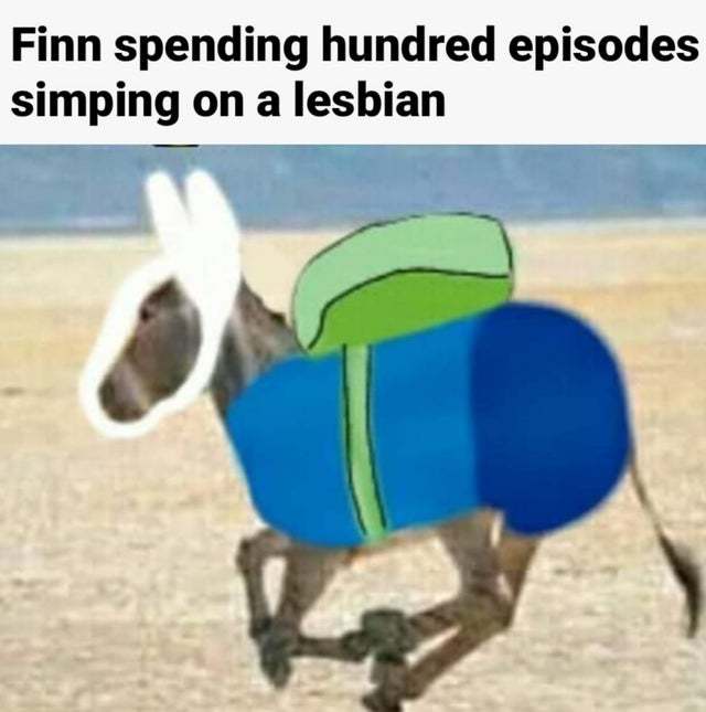 Finn spending hundred episodes simping on a lesbian - meme