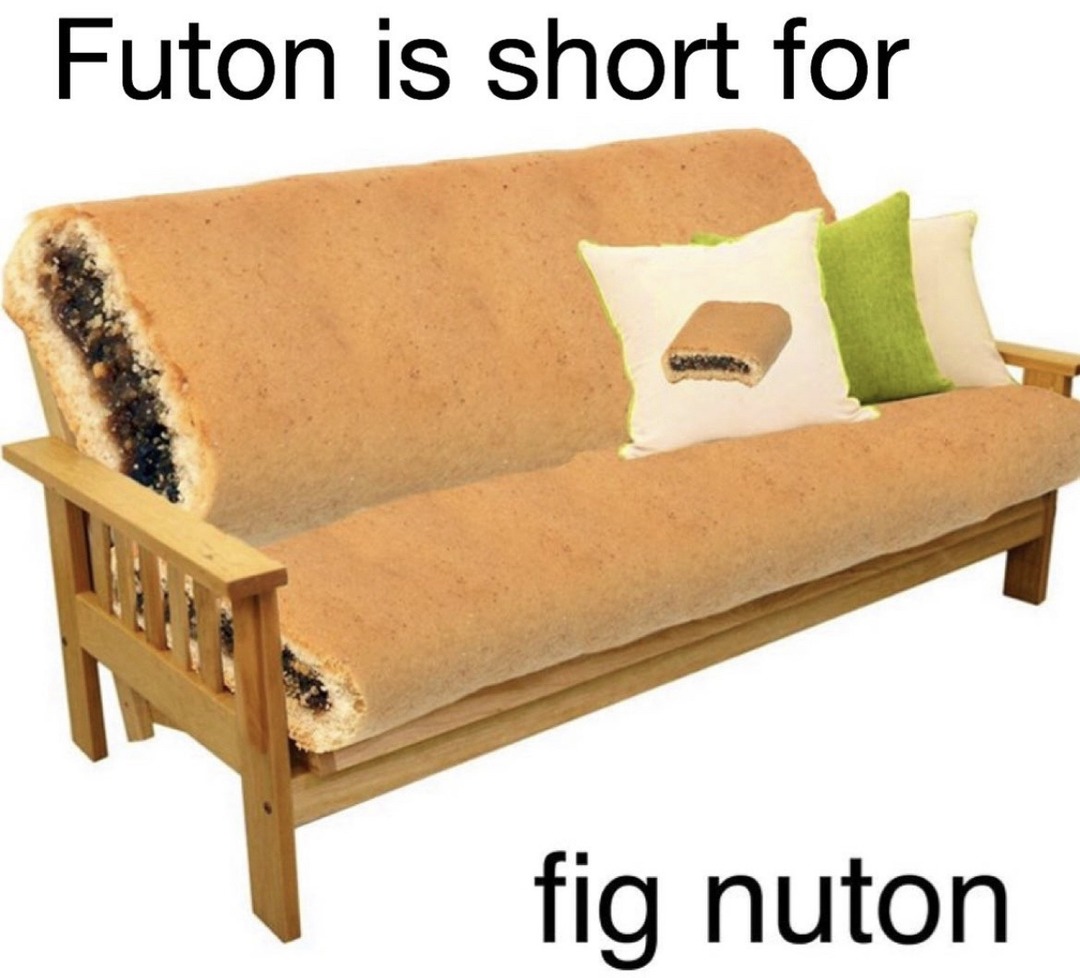 futon is just short for fig newton deluxe - meme