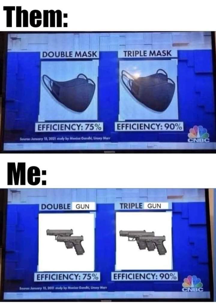 FAKE!  I can't hold 3 guns - meme