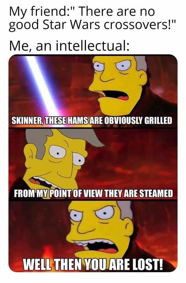 Its over Skinner, I have the high ground - meme