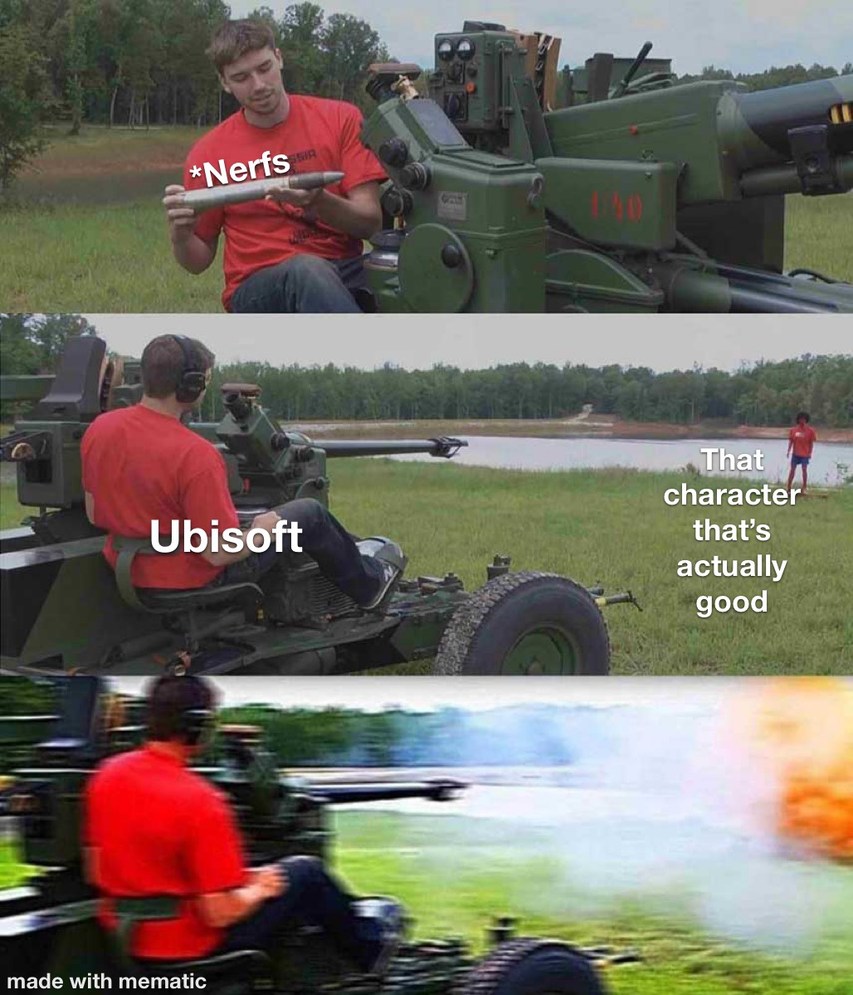 Ubisoft Nerfs - meme