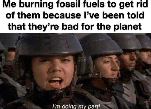 Burning fossil fuels - meme