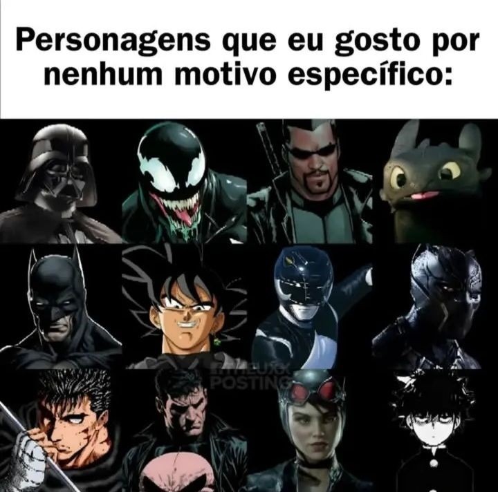 Ele era negro, vestia negro, olhava negro, também mancava meio negro... - meme