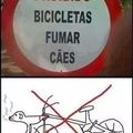 proibido bicicletas fumar cães