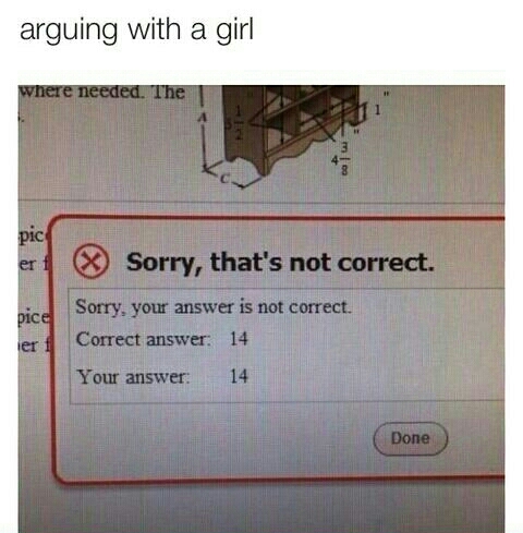 arguing with my girlfriend - meme