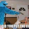 Man threatened by cookie monster at gunpoint