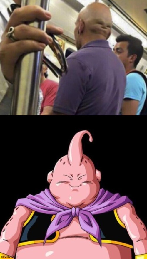 Majin buu gordo en el metro - meme