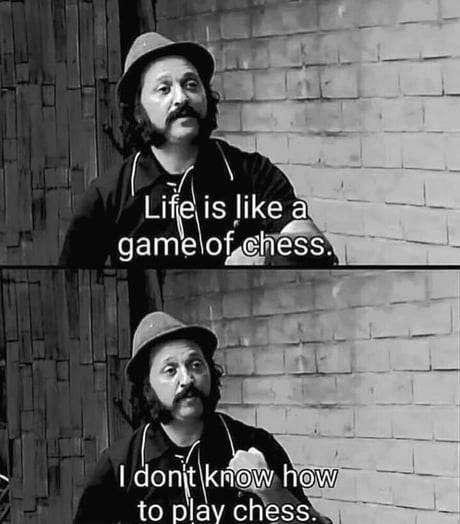 Life is like a game of chess - meme