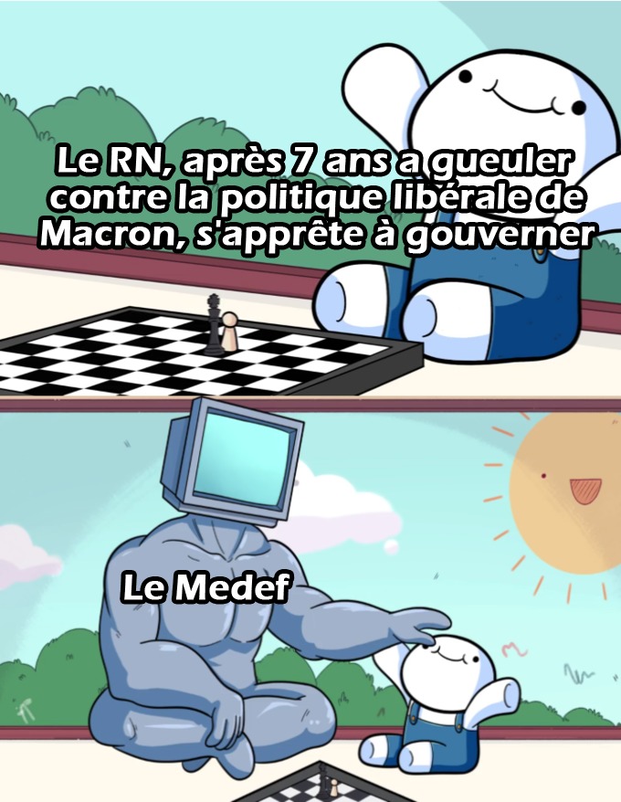 A l'approche des élections, le RN fait allégeance au Medef - meme