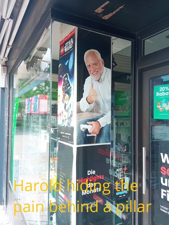 Hide the pain Harold - meme