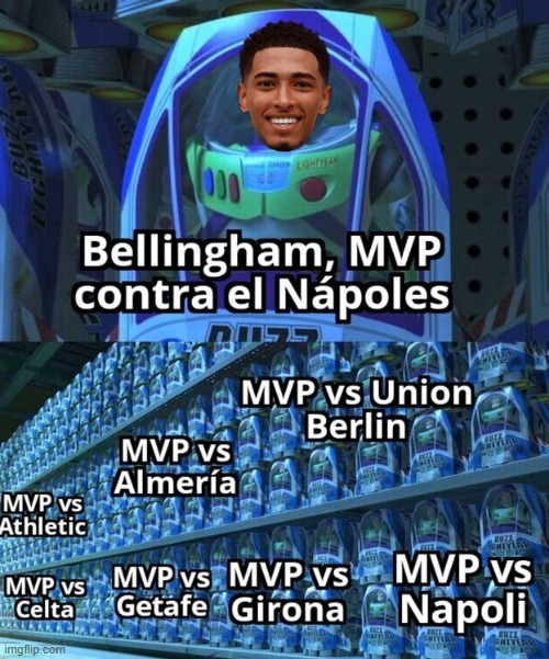 Bellingham MVP contra el Nápoles - meme