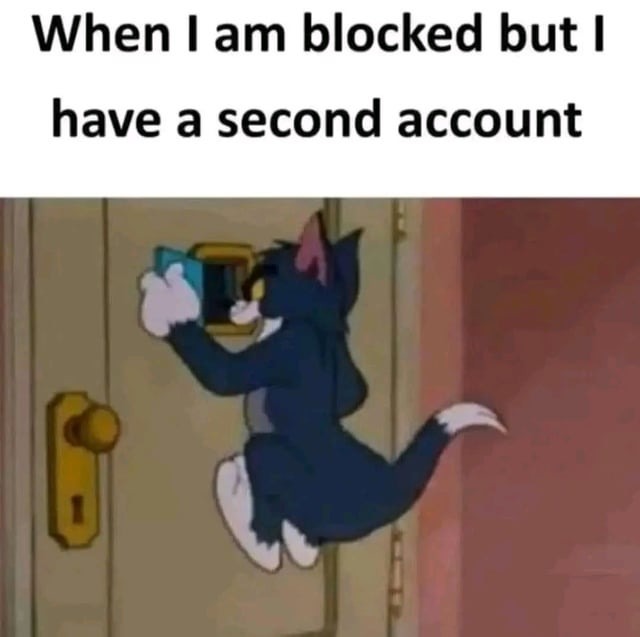 Second account - meme