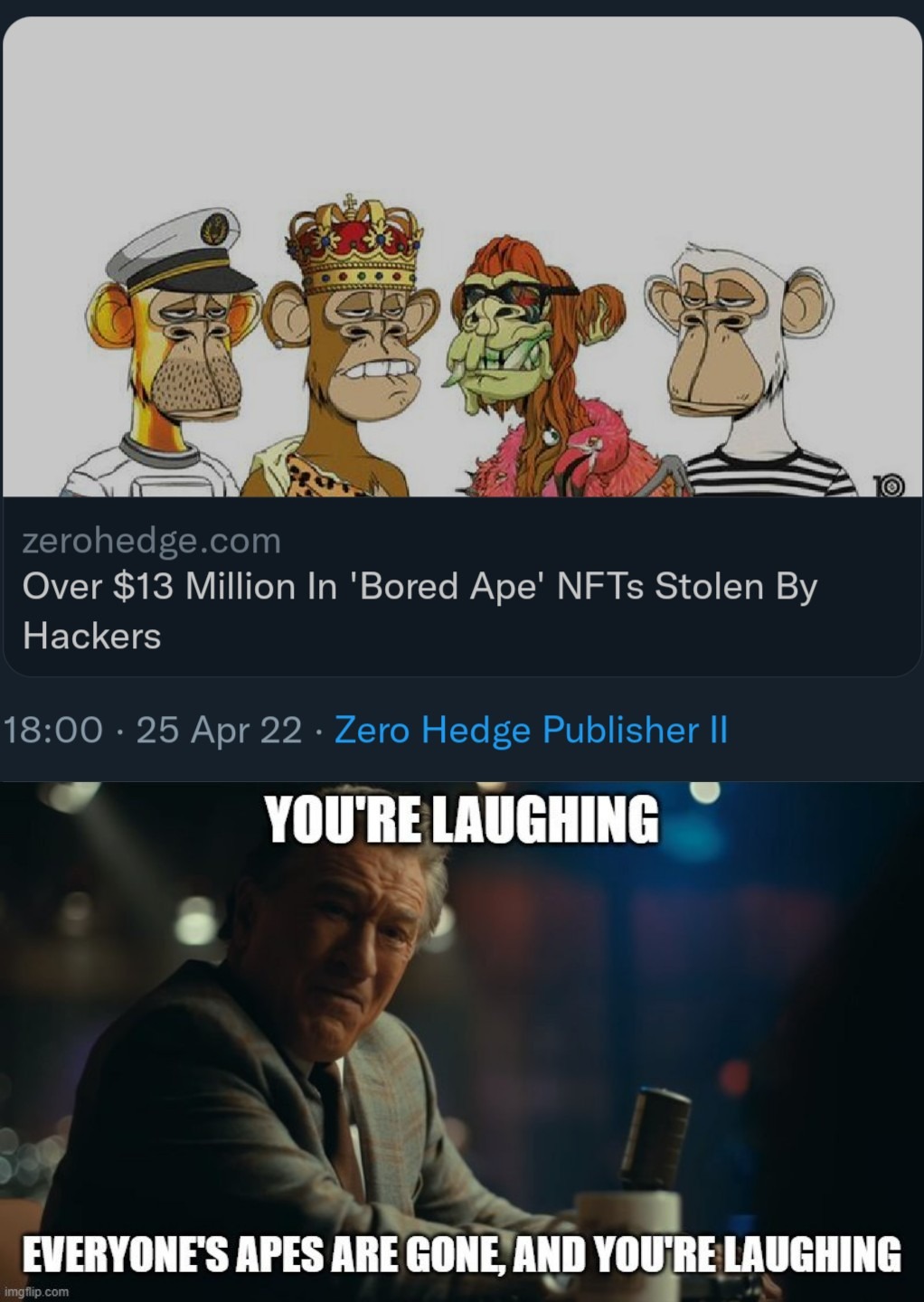 Actually, exactly $0 in NFTs were stolen - meme