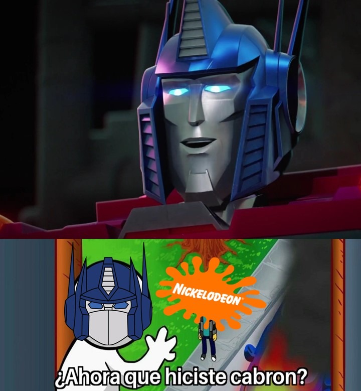 Cuando Optimus Prime ve su cara en la nueva serie de Transformers - meme