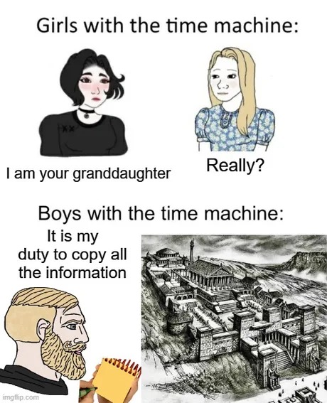 Guys with the time machine - meme