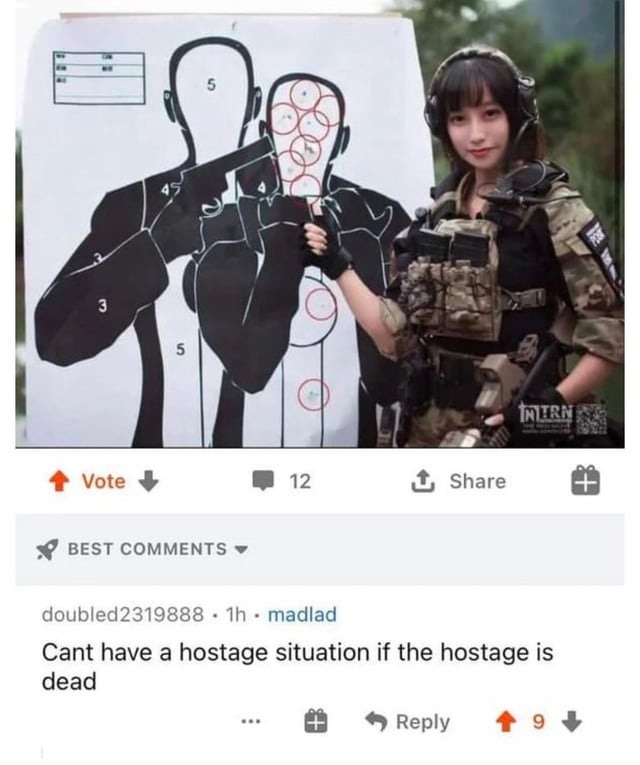 Madlad ended the hostage situation... permanently - meme