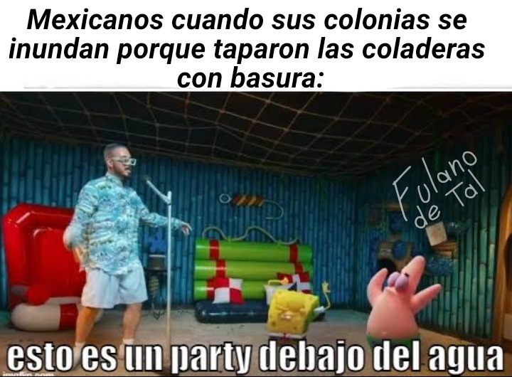 Mexicanos reaccionando como sorprendidos cuando su basura que dejaron en la calle tapa las coladeras de la calle, Lol - meme