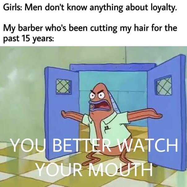 Barbers are heavenly - meme
