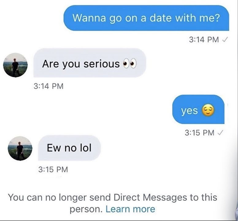 Its a good thing he rejected the date - meme