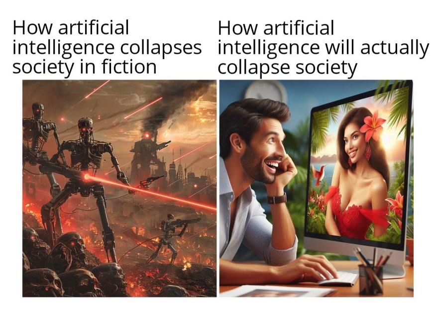 Using AI images to make hot woman is just sad - meme